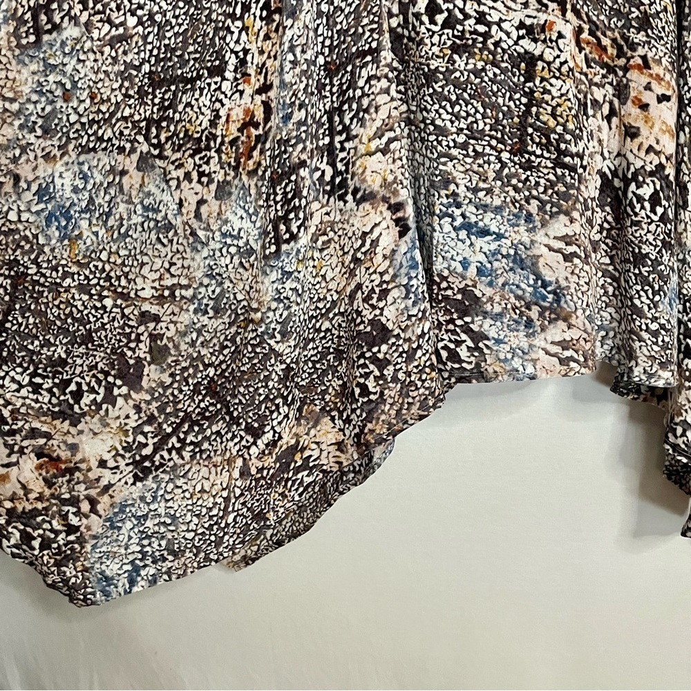 DKNY Boho Printed Midi Dress Artsy Handkerchief Hemline - Picture 13 of 15
